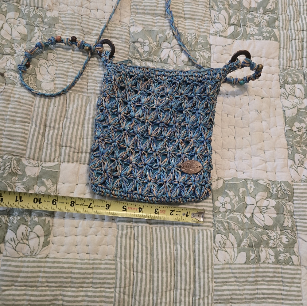 Blue Woven Crossbody Bag - Picture 3 of 5